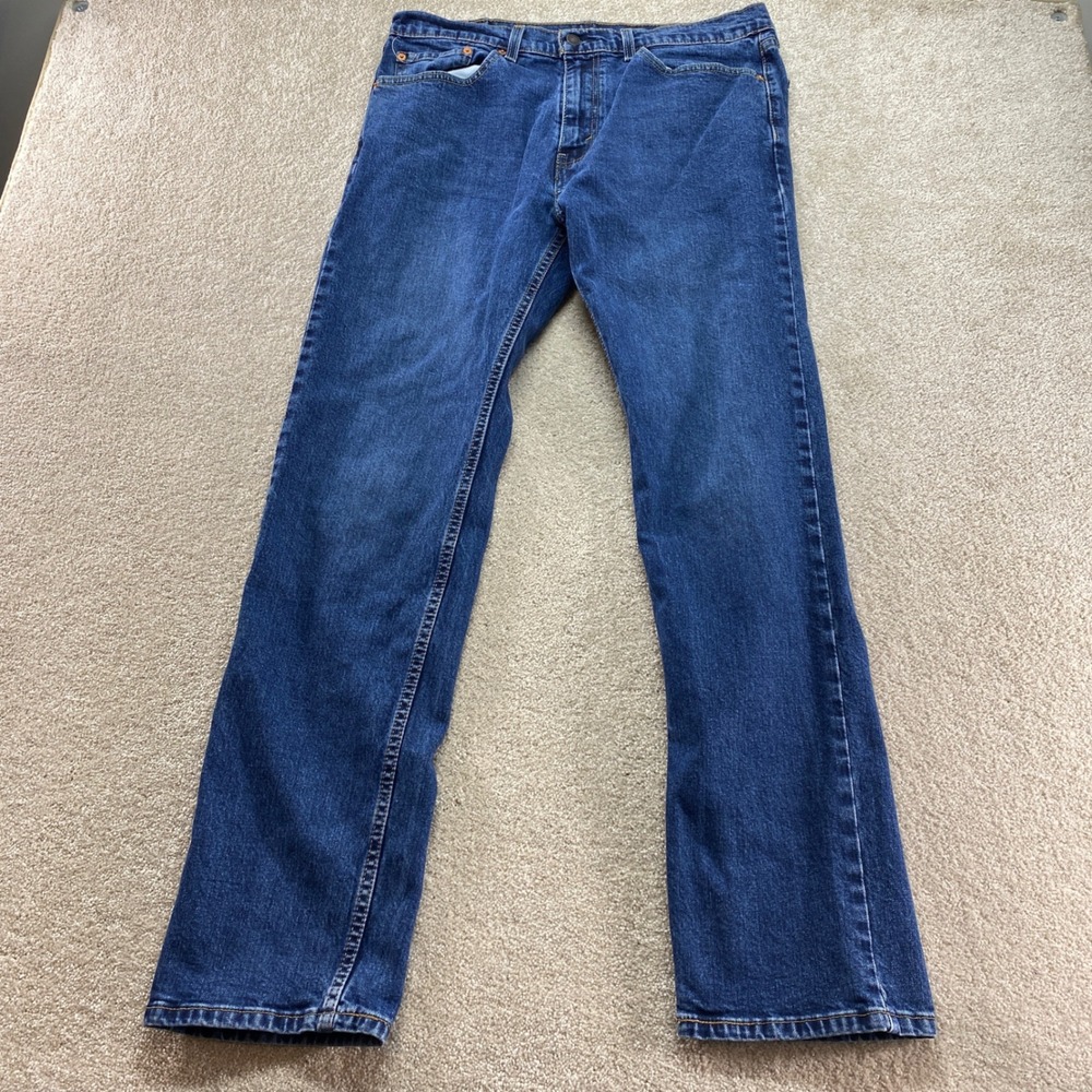 Levis 505 Regular Fit Jeans Mens 36x34 Blue Straight Leg Denim Western